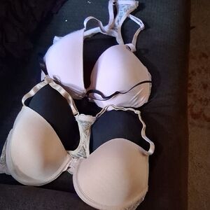 Elegant Lace Trimmed Bras - Black and Cream